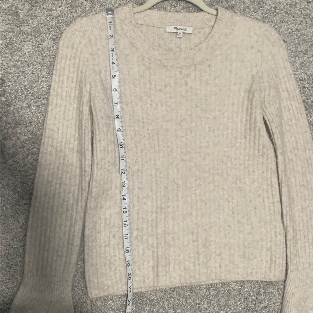 Madewell Cream Bell Sleeve Wool Blend Sweater Size XS - Picture 6 of 7